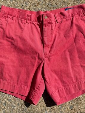 Ralph Lauren Men's Coral-Red Flat Front Shorts